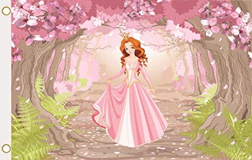 U24 Drapeau Du Château Conte Princesse Et Cheval 90 X 150 Cm