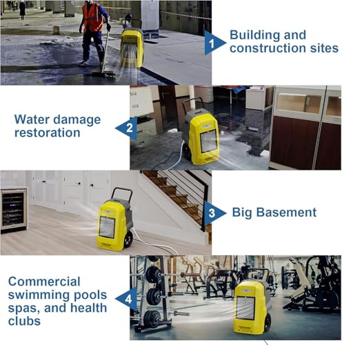 Image of ALORAIR 180 Pints LGR Industrial Dehumidifier with Pump and Drain Hose, Portable Commercial Dehumidifier with Wheels for Home, Basements, Garages, and Job Sites, 6-Year Warranty