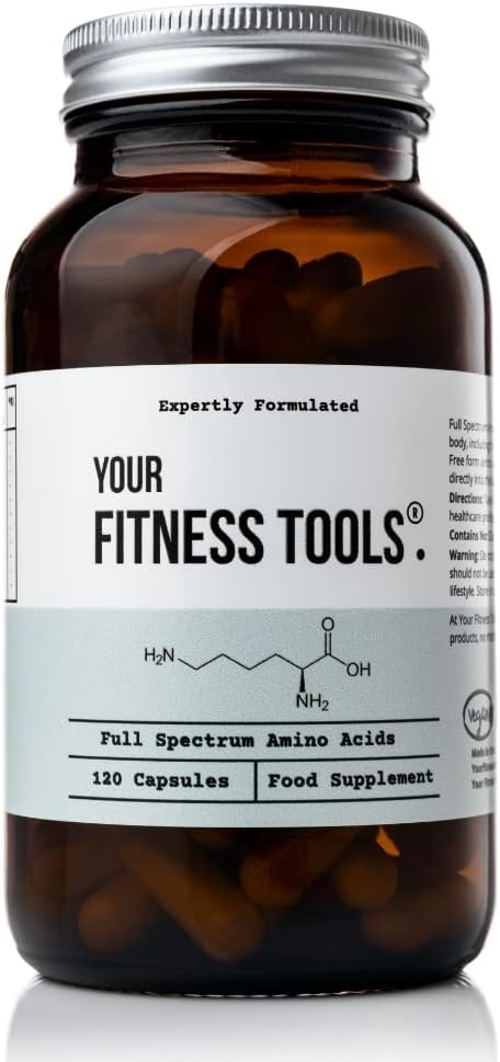 – Vegan Amino Acids | 120 x Capsules | Easy to Digest Vegan Protein | BCAA Supports Muscle Repair, Muscle Building | Essential EAA Amino Acids | Made in The UK