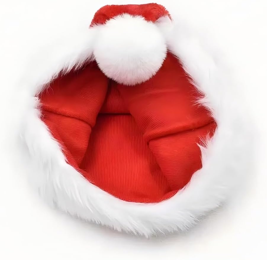 Red Classic Santa Hat for Adults - Comfortable Thickened Liner Christmas Party Hat, Festive Xmas New Year Eve Accessories for Women Men - Image 6