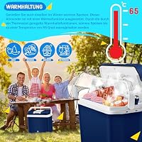 KESSER® 24 Liter Kühlbox | KÜHLT und WÄRMT | Thermo-Elektrische Kühlbox | inklusive 2X Kühlakku & Getränkehalter | 12 Volt und 230 Volt | Mini-Kühlschrank | für Auto und Camping | EEK E | Navyblau – Ansicht 6