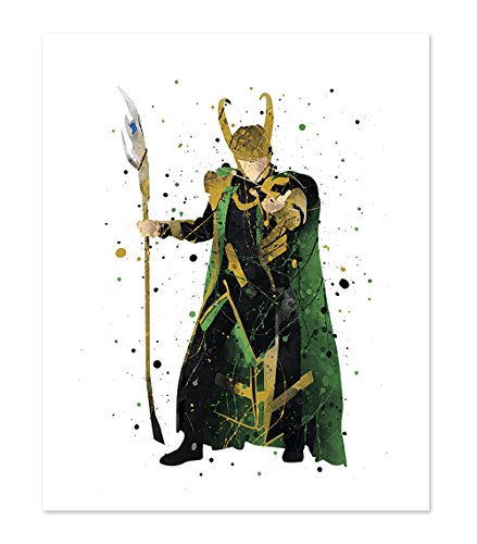 PGbureau Loki Ragnarok Print Poster - Inspired Superhero Wall Art Home Decor - 8x10