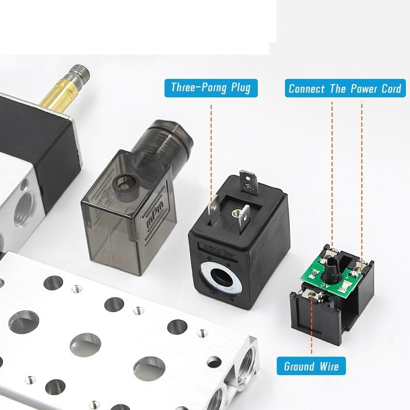 Électrovanne pneumatique 4V210-08 combinée avec raccords 6mm - 5