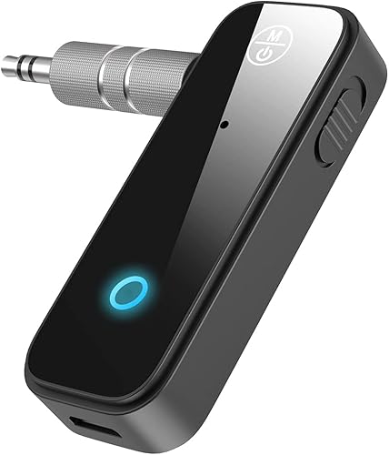 ORIA Adaptador AUX Bluetooth inalámbrico, receptor de música Bluetooth 5.0 para cochealtavoz con cable, receptor Bluetooth para llamadas manos