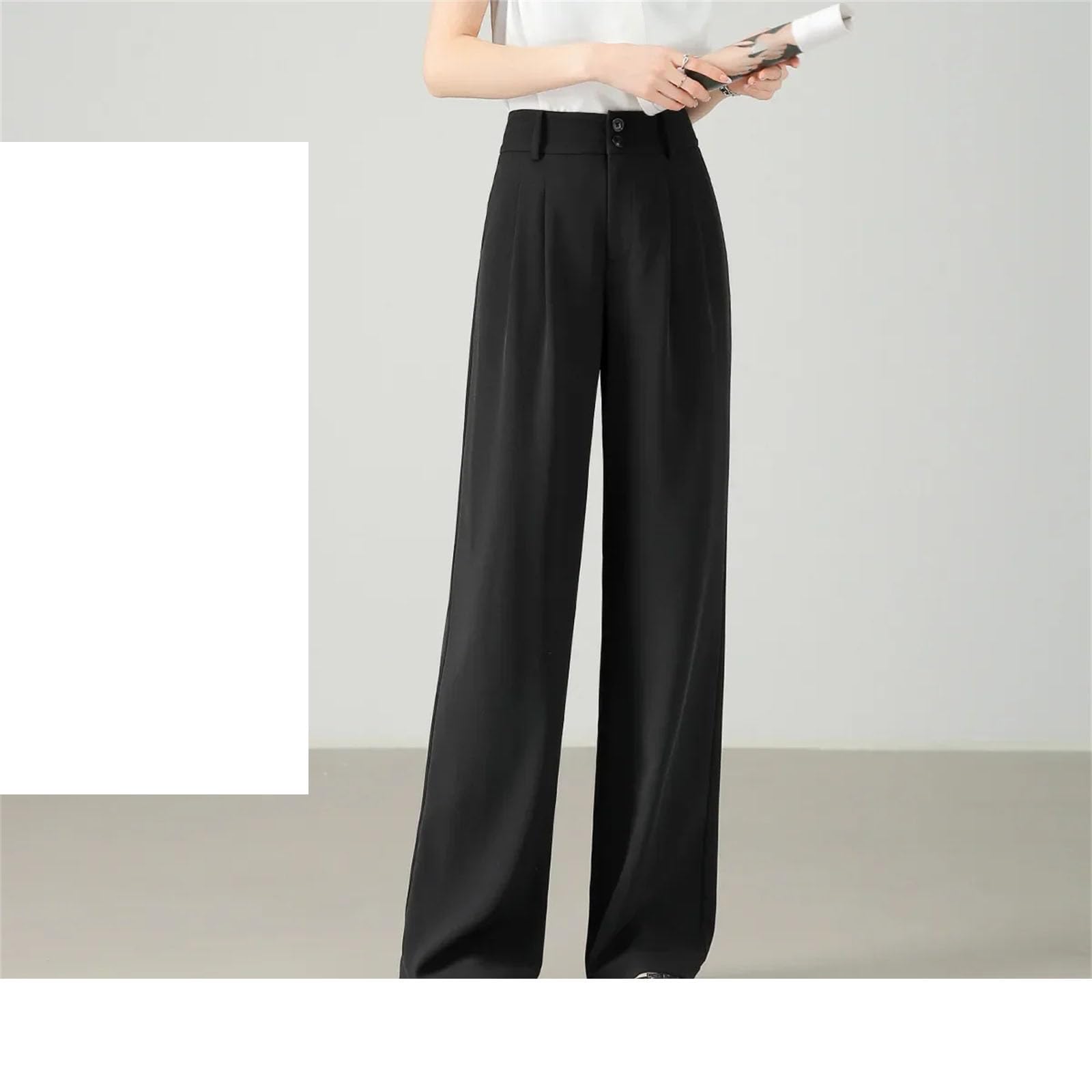 Pantalones de vestir casuales rectos para mujer, de verano, con protección solar, de secado rápido, pantalones de moda con cintura elástica