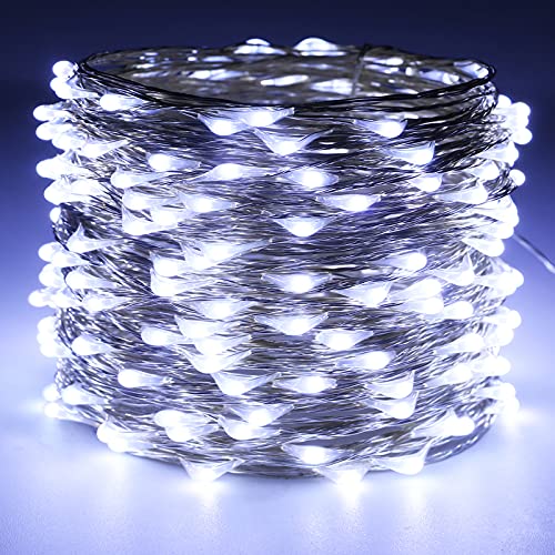 Image of Ruichen USB Power Starry LED Christmas String Lights with 200 Mini Micro LEDs on 66FT Long Silver Wire(White)