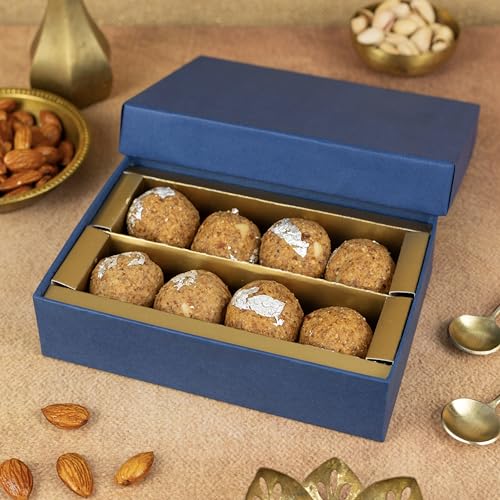 Image of Kilobeaters Sugar Free Protein Almond Ladoo Diwali Sweets Gift Box, Healthy Dessert, Diet and Diabetes Friendly, Ideal Gift for Family and Relatives - 500g (Pack of 1)