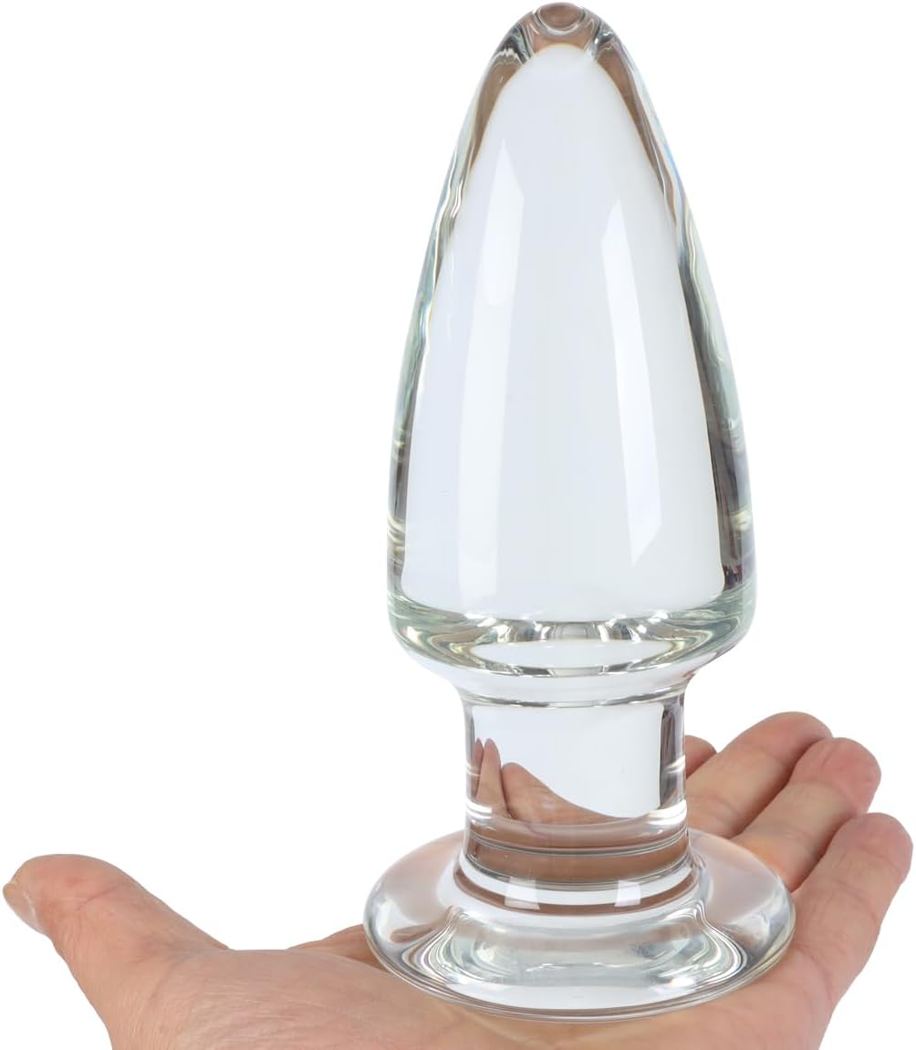 6.1" Large Glass Anal Dildo Big Crystal Butt Plug Anal Trainer Butt Expander Toy for Advanced Women Men