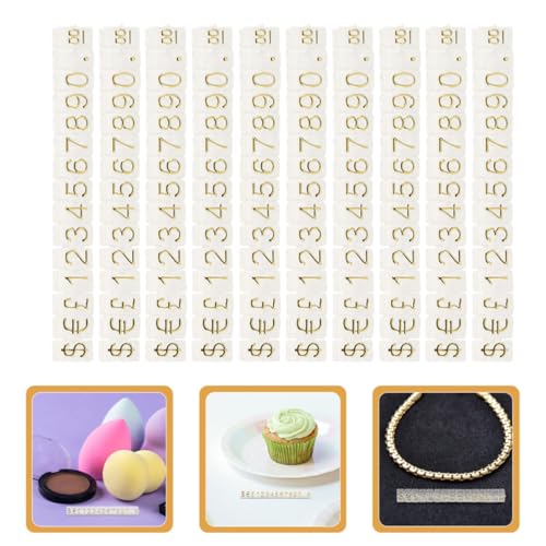 Soportes de etiquetas de precio dorados PRETYZOOM ajustables para joyerías y tiendas comerciales 7