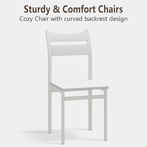 Miniatura 8 de Recaceik Juego de mesa de comedor para 4, juego de mesa de comedor de 5 piezas, mesa de cocina moderna y sillas, juego de 4 mesas de comedor