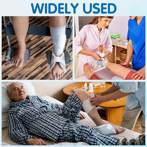 Jeere 1 Pcs Heel Protector for Pressure Sores Boot Sheepskin Heel Pad Soft Foot Cushions Pad Adjustable Foot Pillows with Securing Strap for Protect Feet Ankle Pressure Bed Sores(Blue)