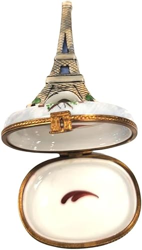 Miniatura 2 de Figura de caja de Limoges azul de la Torre Eiffel