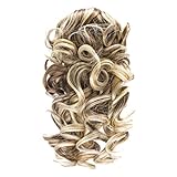 Onedor 12' Synthetic Fiber Natural Textured Curly Ponytail Clip In/On Hair Extension Hairpiece (AB461)