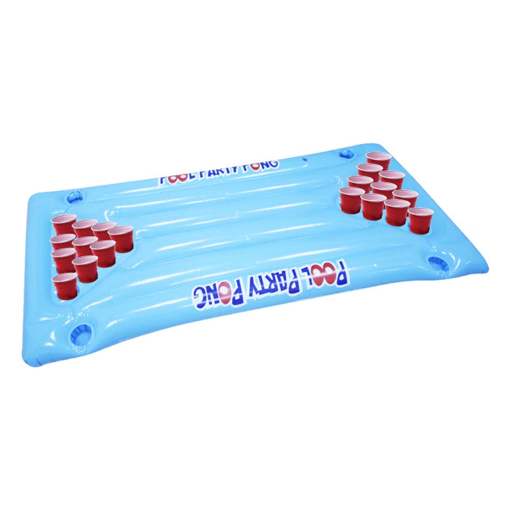 AJDGLInflatable Game Floating Row, Multi Purpose Comfortable Water Float Pool Lounge with Cup Holder Cooler for Men Women Table Party Game