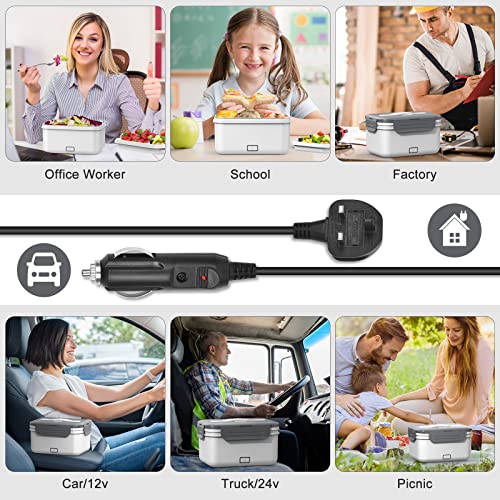 Image of Herrfilk Cordless Electric Lunch Box for Adults, 1.8L /61oz Large Rechargeable Portable Food Warmer, 4in1 Ultra Quick Self Heating Lunch Box with Storage Bag, Suitable for Travel /Car /Work,Lime