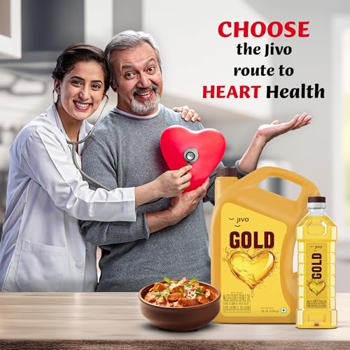 Image of Jivo Gold Refined Oil |Blend of Rice Bran Oil & Sunflower Oil | 5+1 Litre