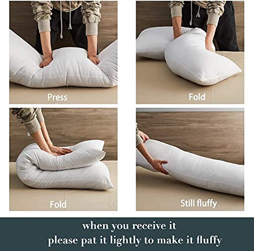 Image of Habitat Ada Ultra Soft Full Body Pillows Insert Breathable Large Bed Pillow for Adults Micro Fiber Long Side Sleeper Pillow for Sleeping (18x54 inch) - White