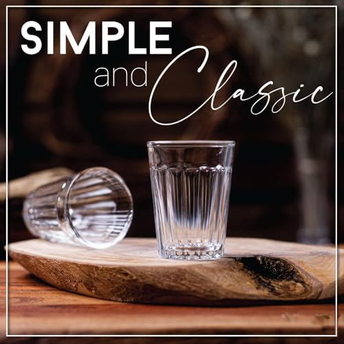 Image of bellemax Classy Shot Glass for Espressos, Spirits & Liquors,Whiskey, Vodka Shot, Tequila Shot, Wine Tasting, Cocktail Pour, Bar Accessory & Home Decor Parties Glasses Set of 6 (BR-04)