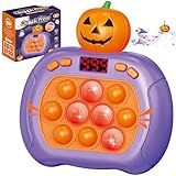 Halloween Pop Game Toy, Boo Basket Stuffers for Kids, Quick Push Pop Puzzle Light up Fidget Toy 8-12, Fast Push Bubble Sensory Toys for Kids Ages 3-12