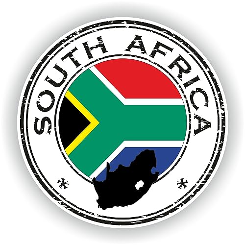 Round Seal South Africa Sticker Vinyl Countries Sticker Decal for Wall, Laptop, Truck, car Bumper Sticker 6 inches …