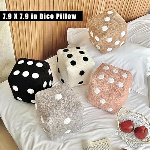Oreiller peluche dés simulation | Soulagement dossier de canapé style Ins - 6
