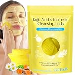 Turmeric Kojic Acid Pads, Turmeric Kojic Acid Cleansing Pads, Helps Balance Skin Oil And Water, Exfoliating, Acne Scars, Unclog Pores, Turmeric Pads Infused Foaming Exfoliating Pads