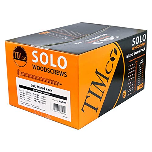 TIMCO Solo Chipboard & Woodscrews - Mixed Pack - PZ - Double Countersunk - Yellow