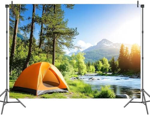 Fondo para camping 10x8 pies Bosque Verde miniatura 4