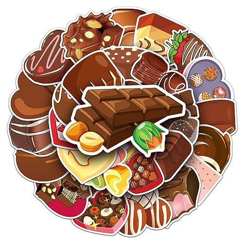 Chocolate-Themed Stickers for Teens Adults Dessert Lovers Snack Enthusiasts Vinyl Waterproof Candy...