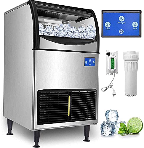 Fabbricatore Di Ghiaccio Commerciale Da 265 Libbre / 24 Ore Con Contenitore 121 Libbre, Pannello LCD Intelligente…