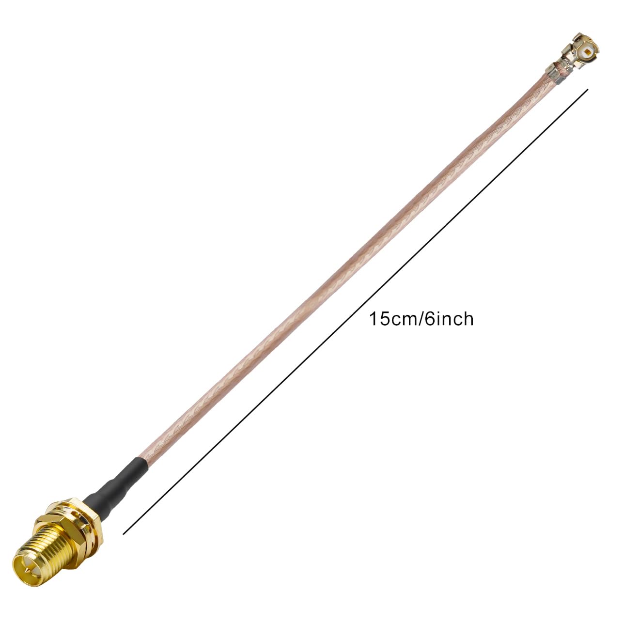 5PCS RG178 RP SMA IPX Antenna Pigtail Cable, U.FL to RP-SMA Female Coaxial Cable, 6inch (15cm) Low Loss RPSMA Female to UFL MHF1 Extension Jumper Cable for Wi-Fi Radios, Antenna, Mini PCI