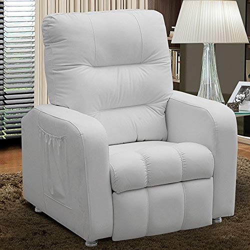 Poltrona Do Papai Reclinável Turim Corano Branco Js Móveis