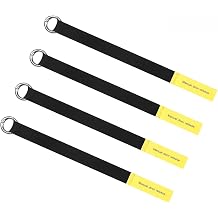 4 PCS Car Door Emergency Pull Cords, High Strength Nylon Manual Release Strap for Tesla Model 3/Y Rear Door, Quick Escape Lanyard Safety Handle for Urgent Crisis Exits Black & Yellow