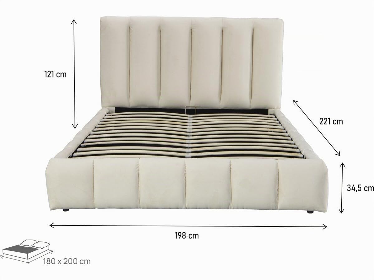 HABITAT ET JARDIN Lit avec Coffre Annie 180 x 200 cm - Beige