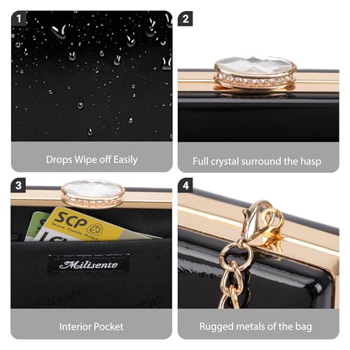 Image of Patent Leather Clutch Purses for Women Glossy Evening Bag