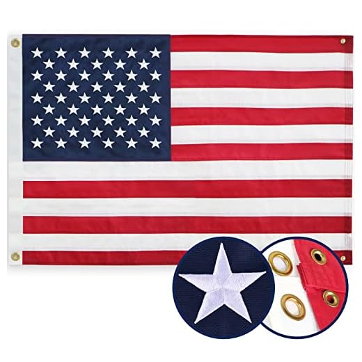 BGTXCZ American Flag 3x5 Ft, Four Brass Grommets Multipurpose US Flag, Embroidered Stars, Sewn Stripes, Outdoor Heavy Duty Durable USA Flags, Hanging Indoor/Bedroom/Room/Wall American Flag