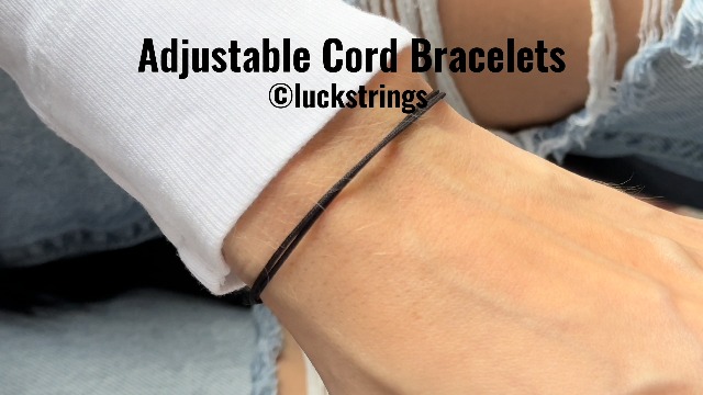 Thin Black Cord Bracelet for Men Women Teen Unisex Adult