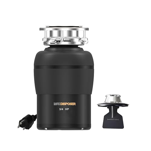 Garbage Disposal 3/4 HP for Kitchen sink Quiet with Stopper