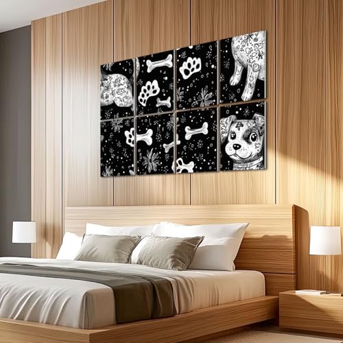 8 Pack de Paneles Acústicos Artísticos Absorbentes de Sonido con Figuras Decorativas de Perro y Otros Motivos, Paneles autoadhesivos para Estudios de Grabación y Oficina, 48"x32" miniatura 5