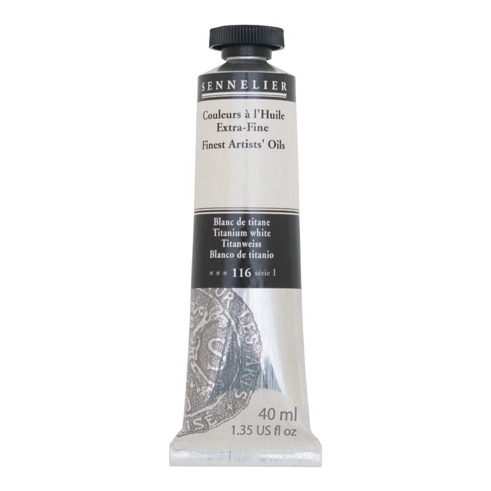 Sennelier Artist Oil Colour Safflower Oil 40ml Tube Titanium White Paint