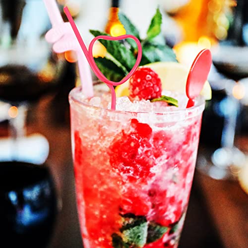 40 pitillos rojos en forma de corazón para fiestas miniatura 7