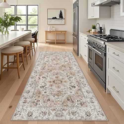 Washable Hallway Runner Rug 4x8: Non Slip Runner Rugs with Rubber Backing
