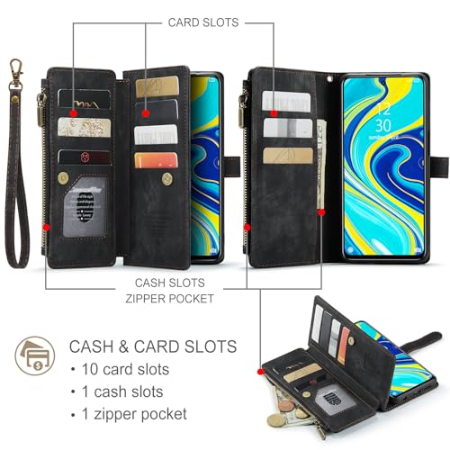 for Xiaomi Redmi Note 9 Pro Max/9 Pro/9S Wallet Stand Case, PU Leather Flip Cover with Soft TPU Back Cover, Magnetic Closure - Image 3