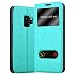 Cadorabo Funda Libro para Samsung Galaxy S9 en Turquesa Menta - Cubierta Proteccíon con Cierre Magnético, Función de Suporte y 2 Ventanas- Etui Case Cover Carcasa
