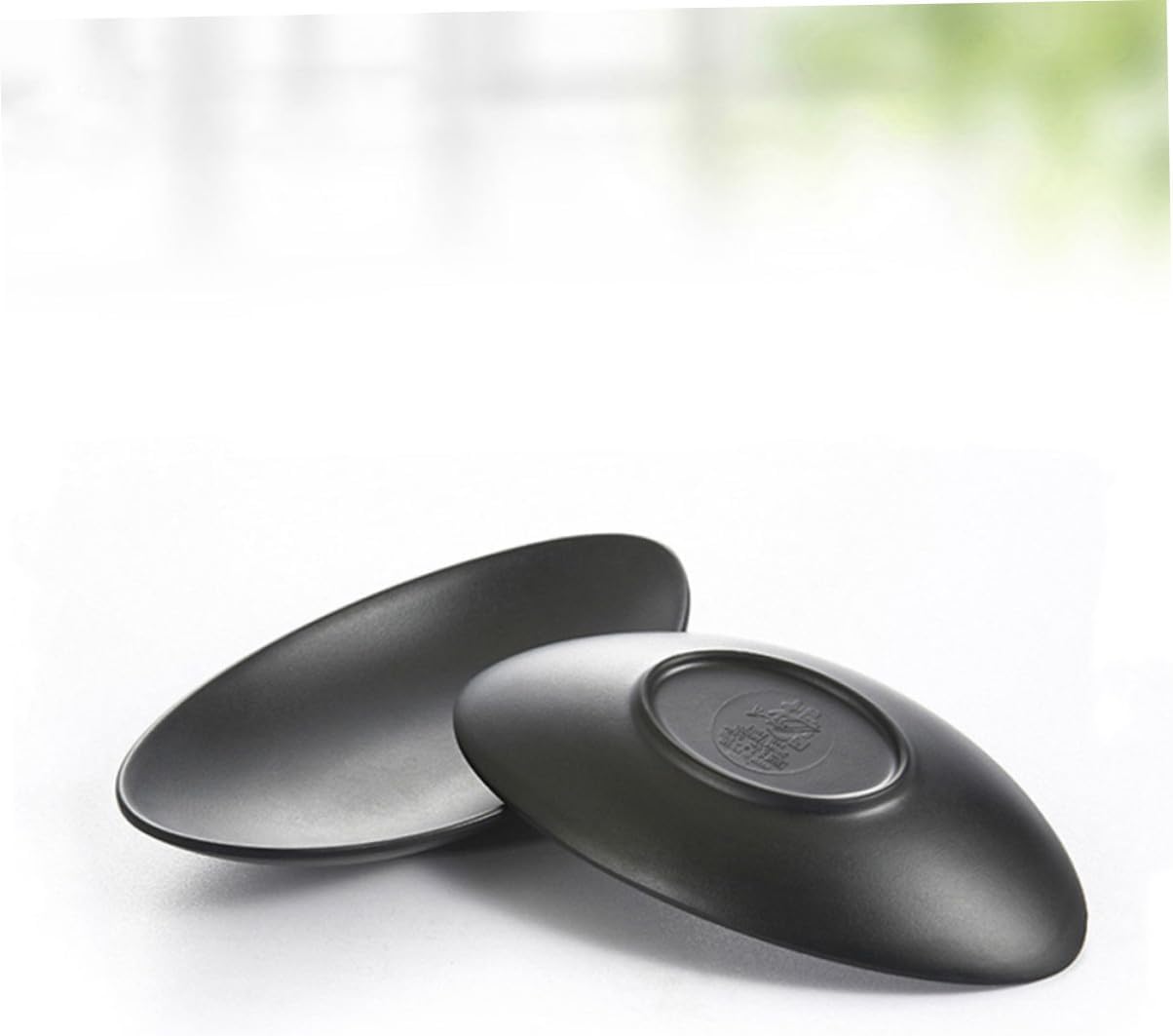 Melamine Black Sushi Serving Plates 2pcs Small Food Display Dish Dessert Plate Snack Tray for Sushi Party and Appetizer Serving