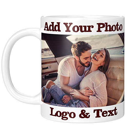 Personalized Photo Coffee Mugs  Custom Mugs wPicture Text  Personalized Gifts for V Day Graduation Office - Great Photo Gifts for Dad and Mom - Christmas Gifts - Taza Personalizadas - 11 OZ