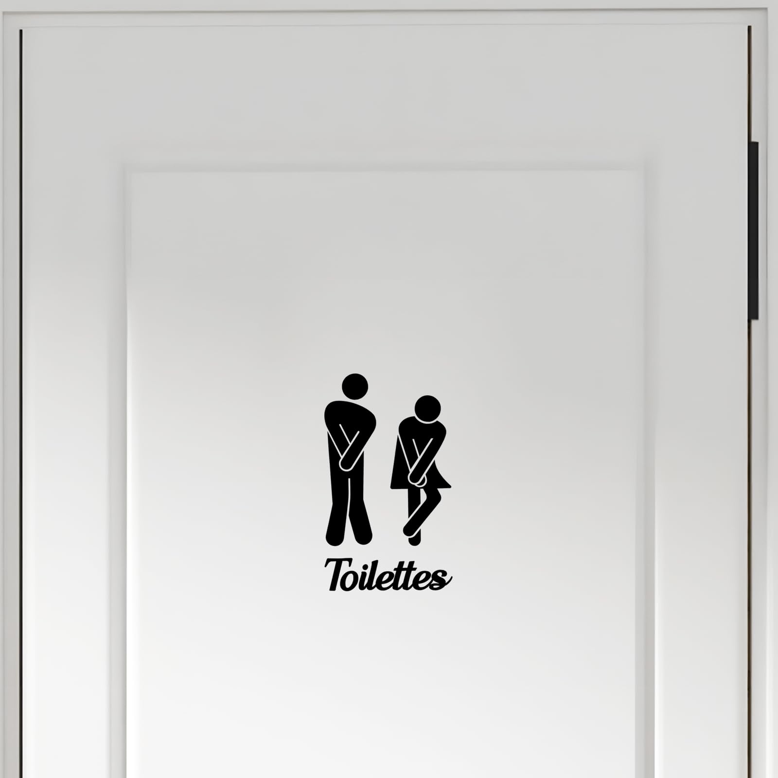 Adesivi Toilette Divertenti In Francese - Cartelli Unisex Per Bagno Con Design Umoristico - Foto 5