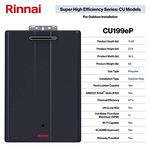 Rinnai CU199EP Commercial Propane Condensing Tankless Water Heater thumb #2
