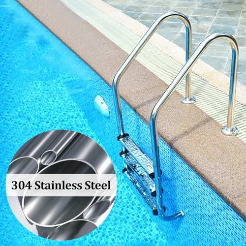 Escalera para piscina de 3 peldaños de acero inoxidable miniatura 4