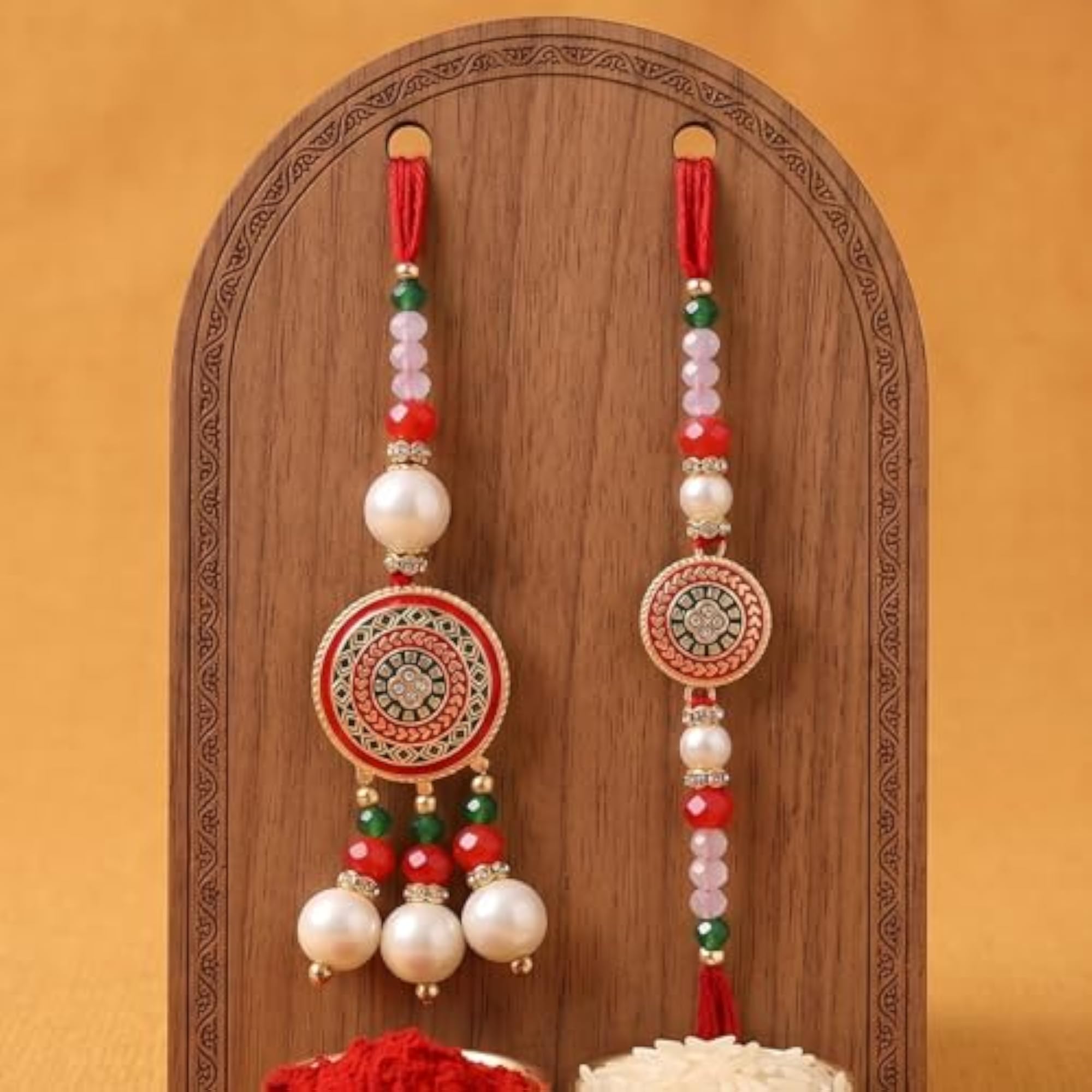 Couple Bracelet Rakhi Set for Brother and Bhabhi